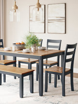 Dining room mood with Gesthaven natural blue table and seating