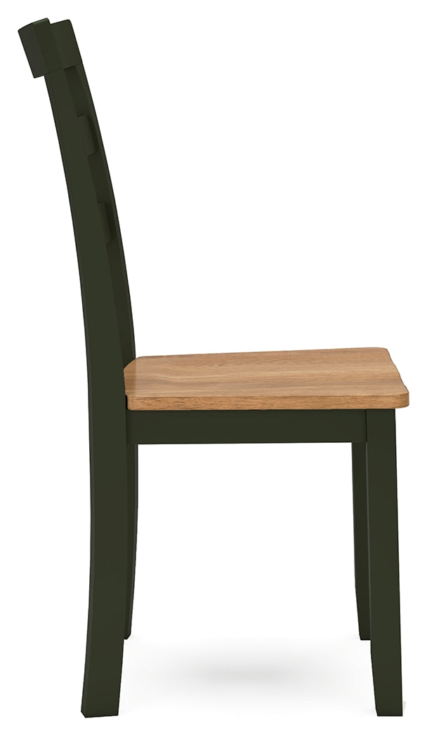 Gesthaven chair angled side view with visible adjustable levelers