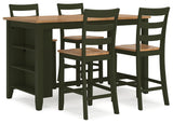Angled view of Gesthaven natural and green dining table