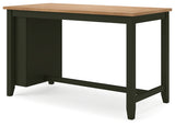 Gesthaven Natural Wood and Green Counter Height Dining Table with 2 Barstools