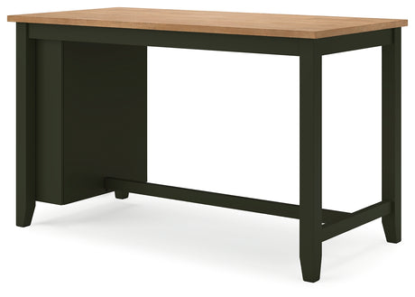 Gesthaven Natural Wood and Green Counter Height Dining Table with 2 Barstools