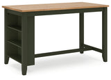 Gesthaven counter height table and barstools side angle
