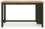 Gesthaven Natural Wood and Green Counter Height Dining Table with 2 Barstools
