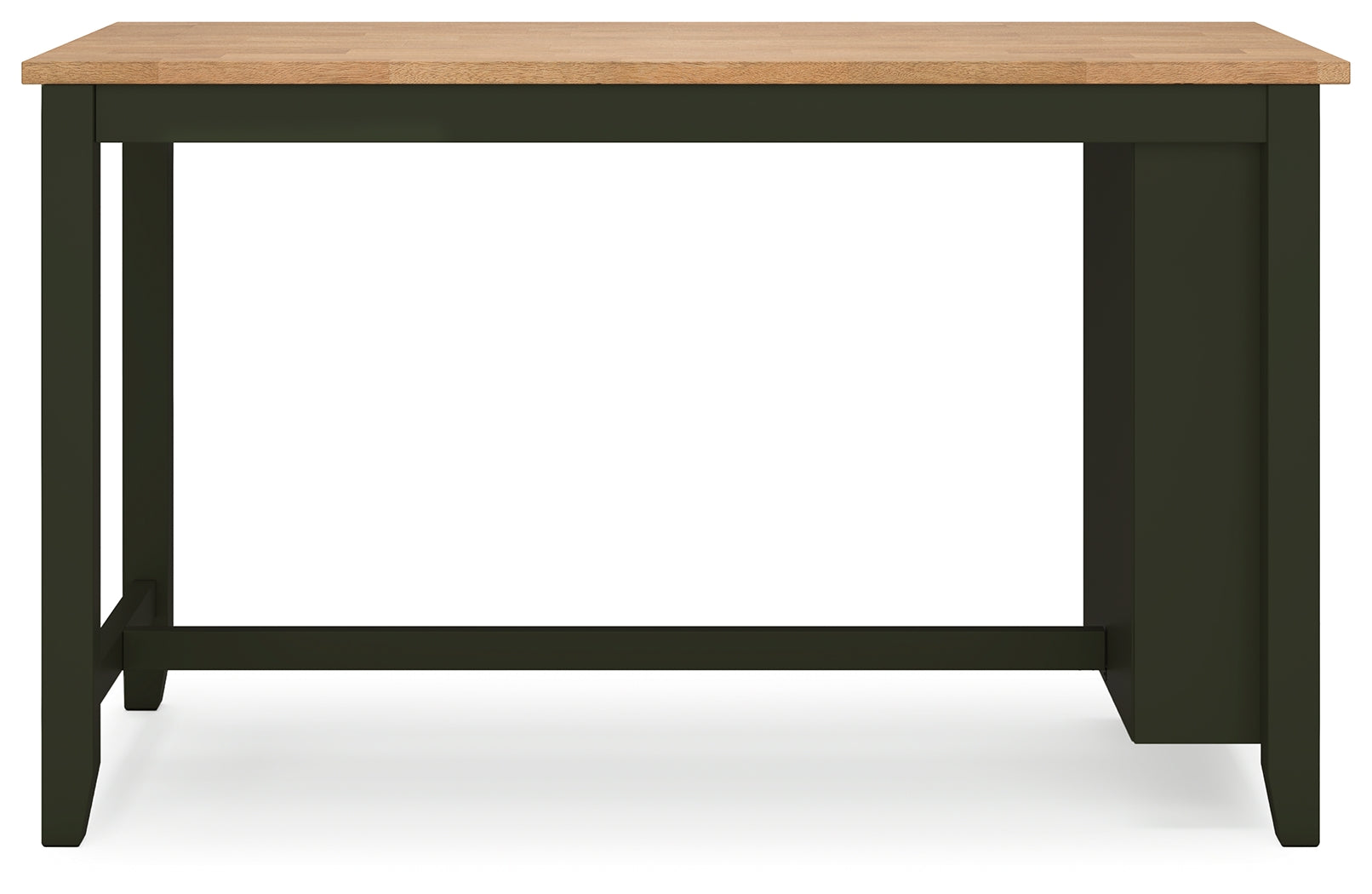 Gesthaven Natural Wood and Green Counter Height Dining Table with 2 Barstools