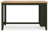 Gesthaven table back side view with three storage shelves