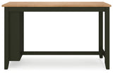 Gesthaven table head-on view showing trestle base