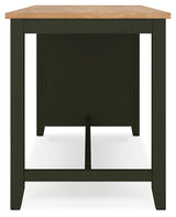 Gesthaven Natural Wood and Green Counter Height Dining Table with 2 Barstools