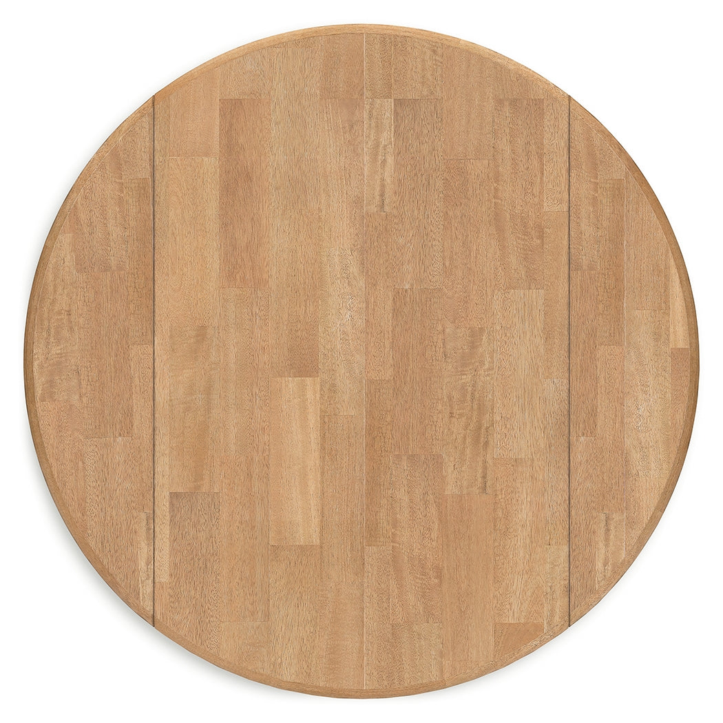 Gesthaven table top showing butcher block veneer finish