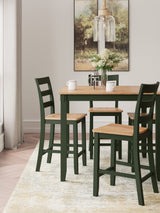 Gesthaven dining set mood setting with natural green and wood tones