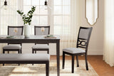 Styled scene of Langwest dining set in casual dining room setting