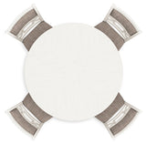 Top view showing table surface and shelf openings