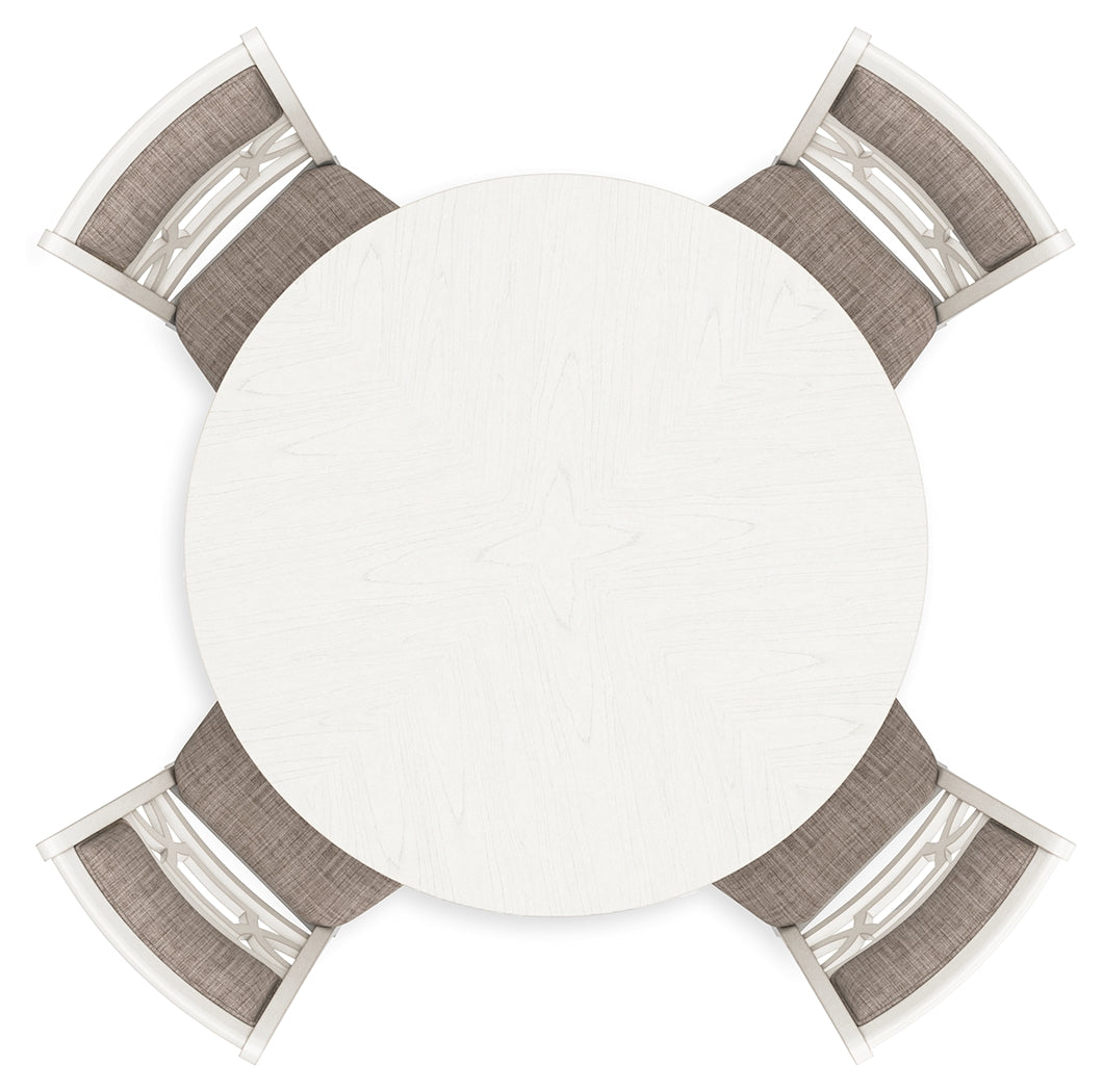 Top view showing table surface and shelf openings