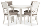 Side angle of Erinberg dining table and chairs