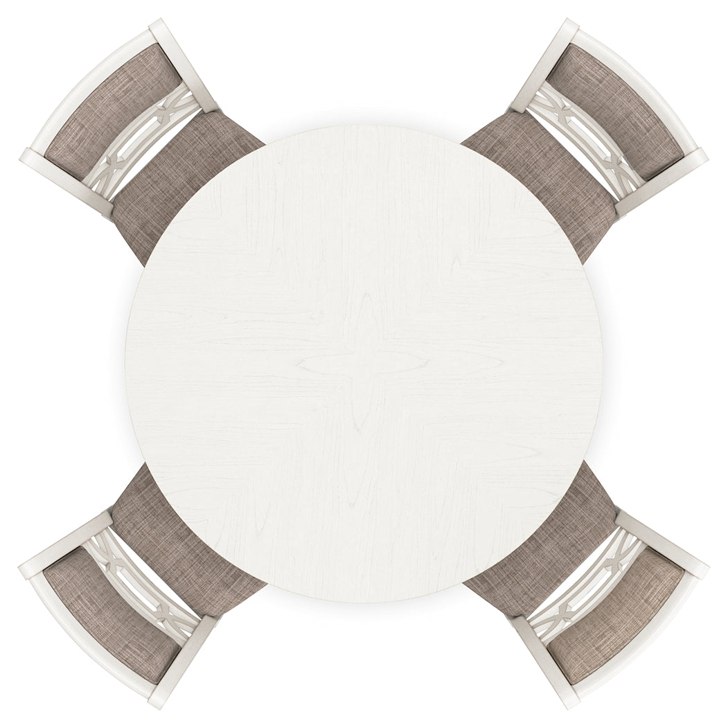Top view close-up of Erinberg dining table surface