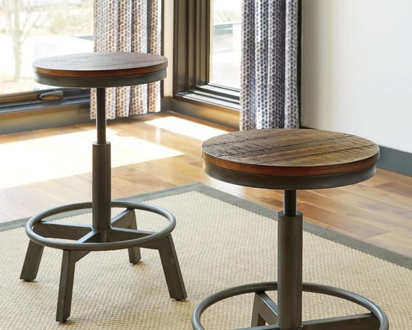 Torjin brown and gray counter height stool front angle