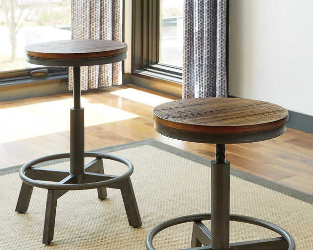 Torjin brown and gray counter height stool front angle