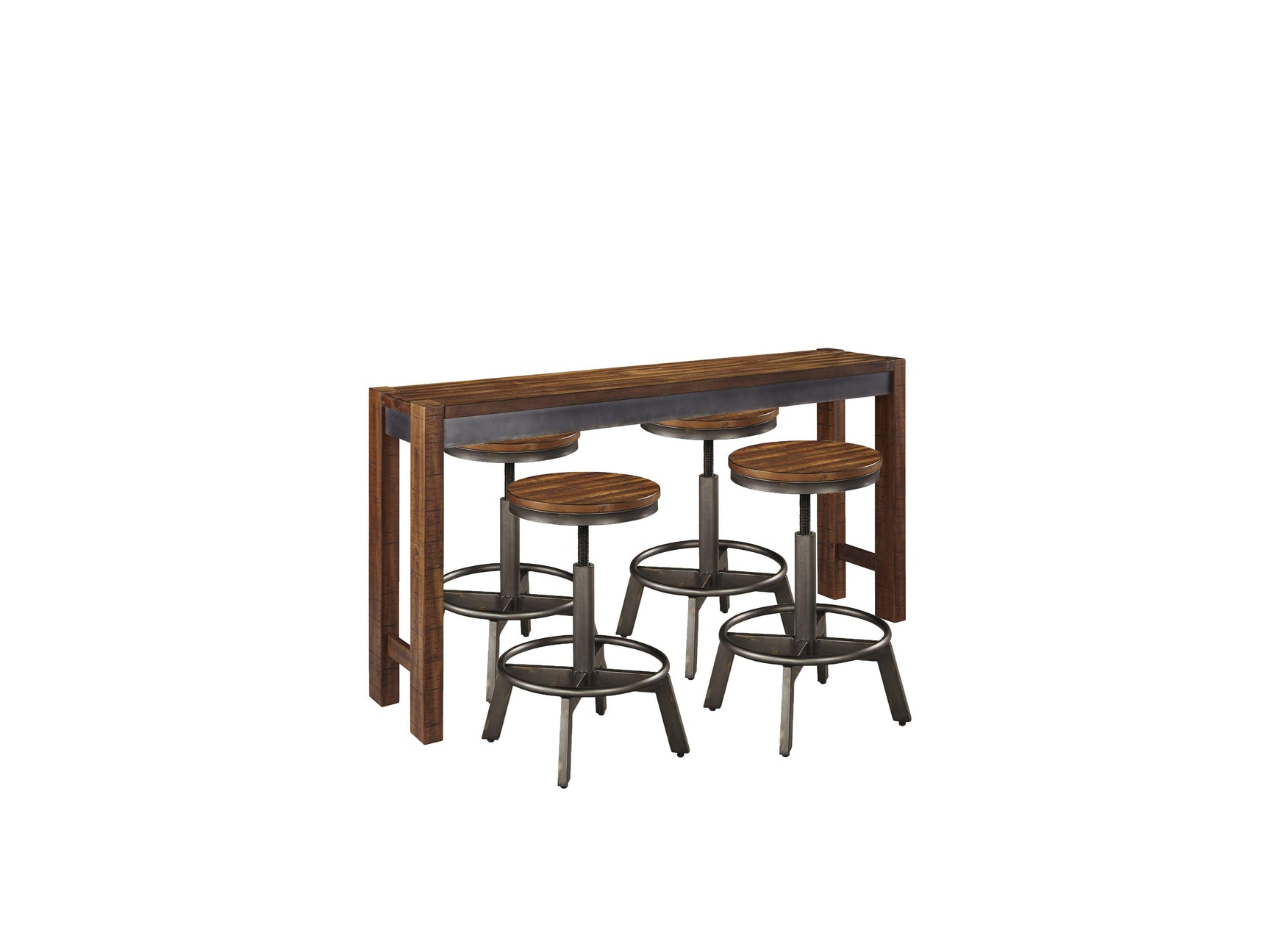 Torjin counter height dining table surface showing wood veneer finish