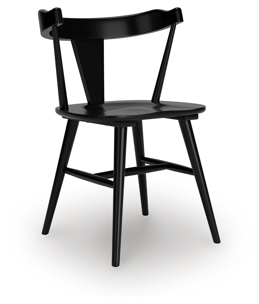 Gretlynn Black Dining Chair detail of wrap-around back