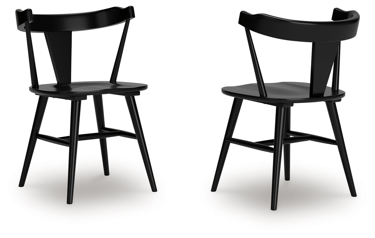 Gretlynn Black Dining Chair back view