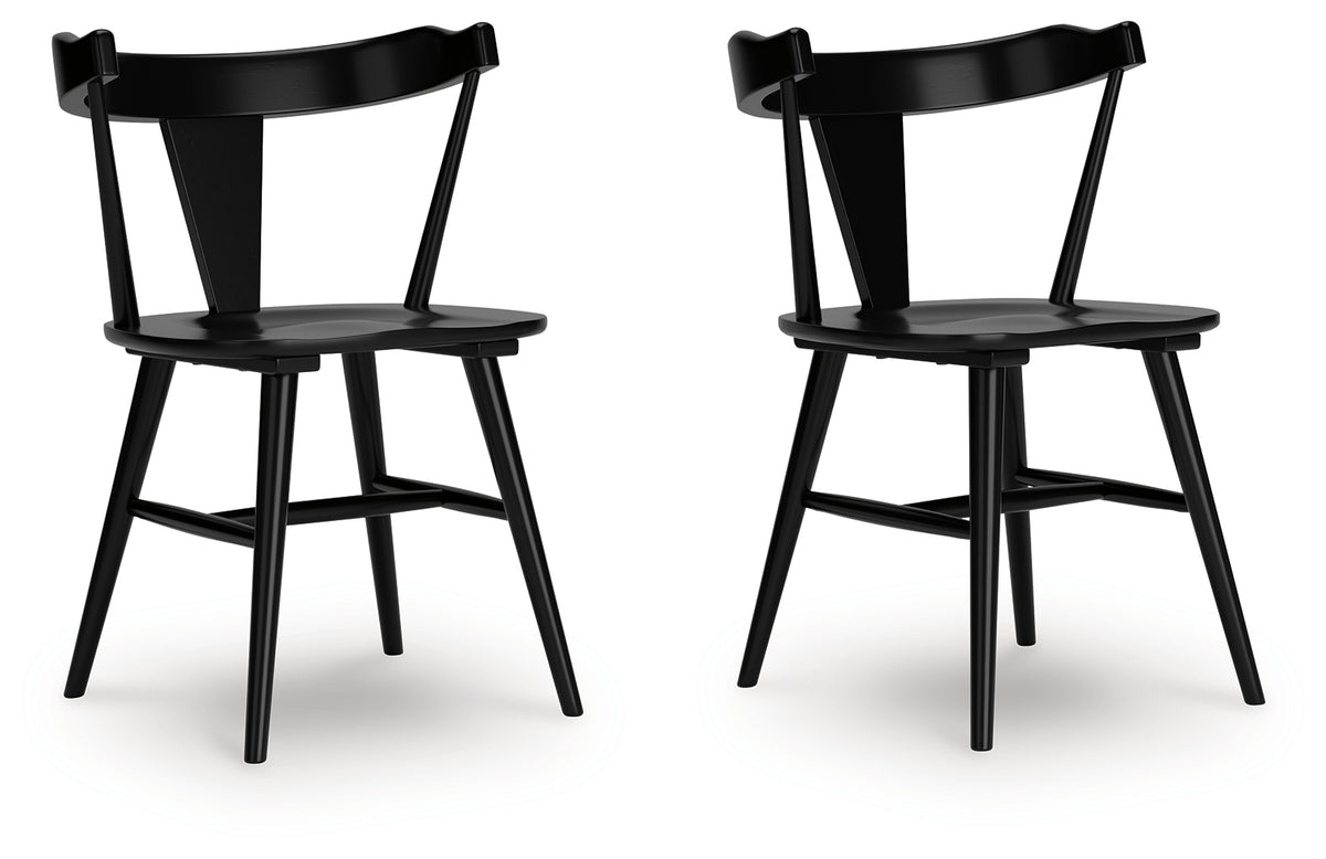 Gretlynn Black Dining Chair side angle