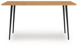 Back view of Gretlynn dining table showing metal frame