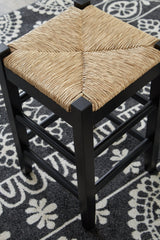 Close up of woven water hyacinth seat detail on Mirimyn Stool