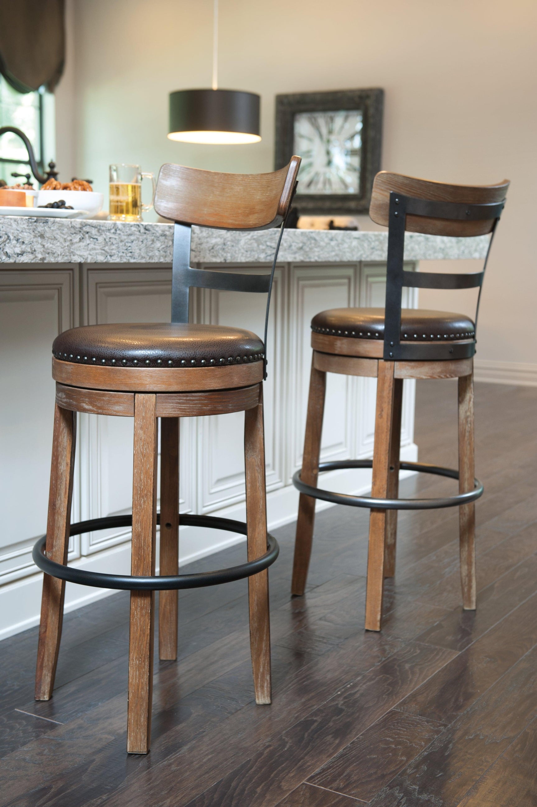 Pinnadel Bar Height Stool in rustic dining setting
