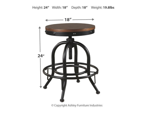 Close-up of swivel barstool cushion and curved backrest design