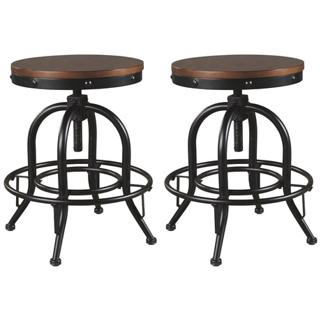 Valebeck bar stool showing black metal frame and footrest