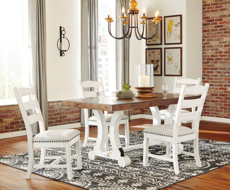 Full View of Valebeck Two-Tone Dining Table in Room Setting