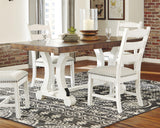 Valebeck Extendable Dining Table - Angled Side View