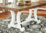 Valebeck Dining Table Trestle Base with Black Metal Accents - Detail