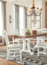 Valebeck Dining Table with Chairs in Rustic Setting