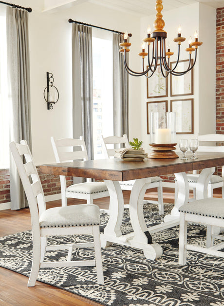 Valebeck Dining Table with Chairs in Rustic Setting