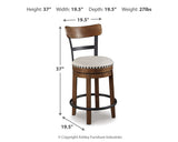 Side profile of cushioned bar stool