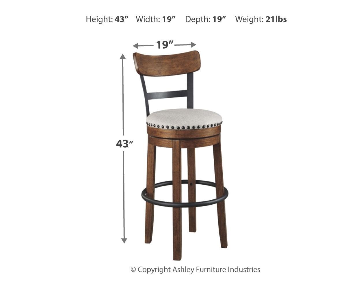 Valebeck bar stool dimensions diagram