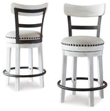 Side view of barstools with rustic-industrial design