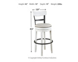Valebeck Bar Stool side and footrest view