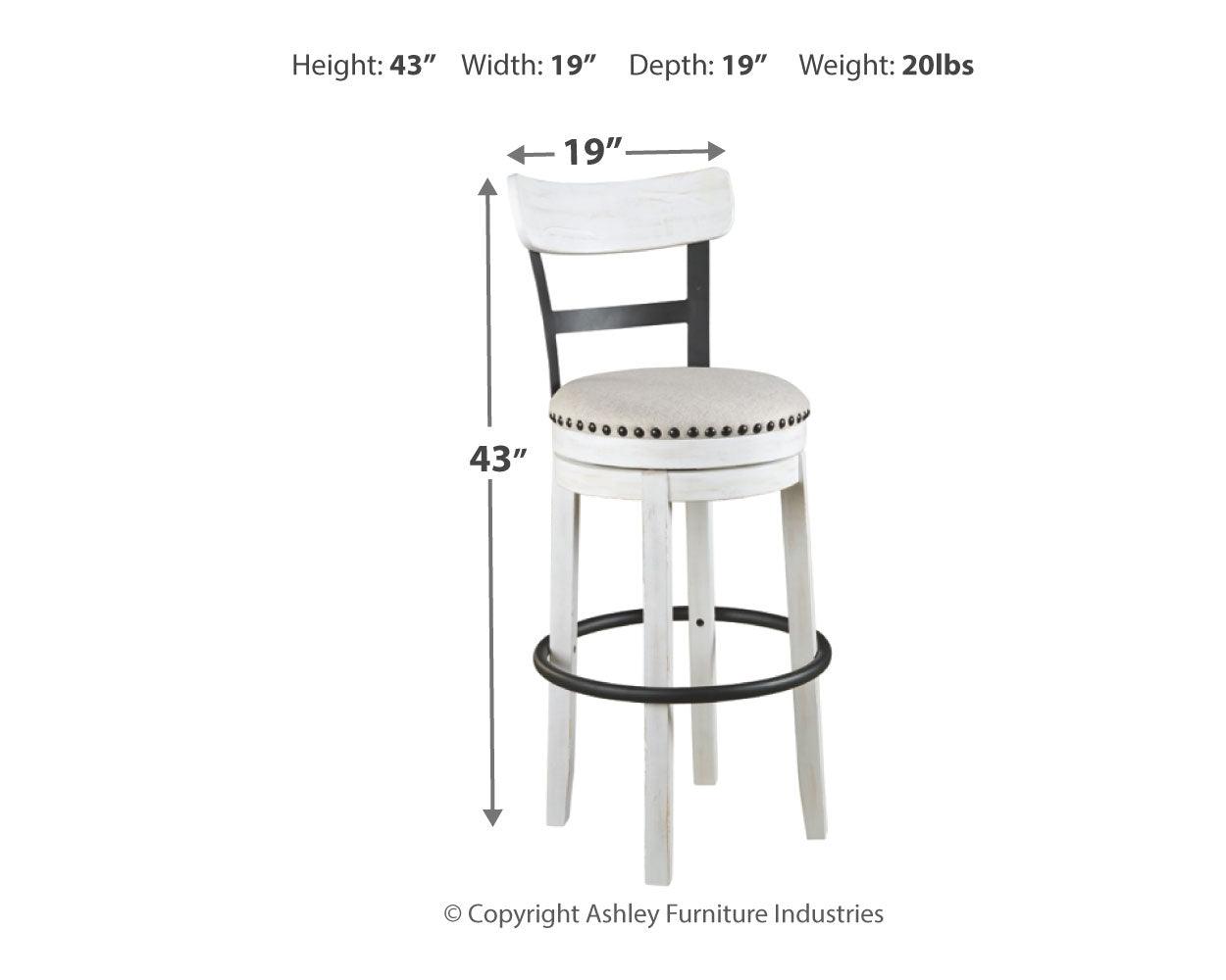 Valebeck Bar Stool side and footrest view