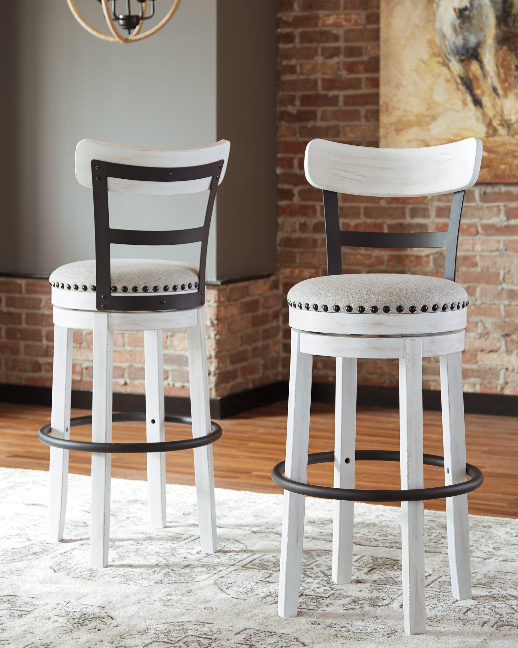 Valebeck Bar Stool back and swivel seat view