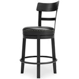 Alternate angle of Valebeck Black Bar Stool