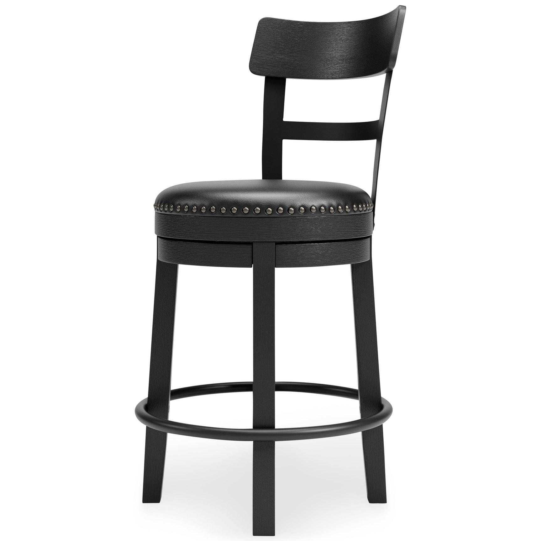Alternate angle of Valebeck Black Bar Stool