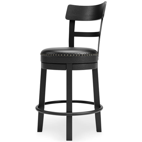 Alternate angle of Valebeck Black Bar Stool