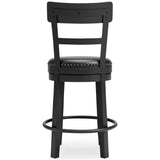 Back view of Valebeck Black Counter Height Bar Stool