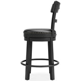 Alternate side angle of Valebeck Black Bar Stool