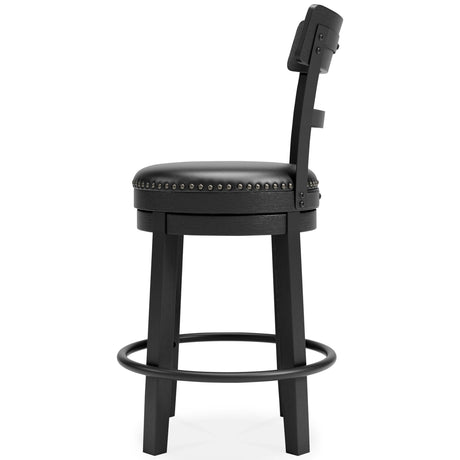 Alternate side angle of Valebeck Black Bar Stool