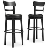 Top angled view of Valebeck Bar Stool seat and backrest