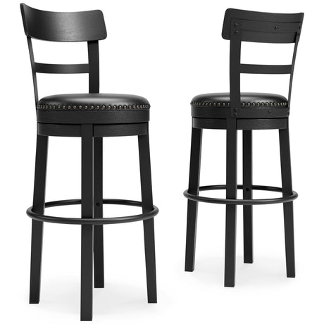 Top angled view of Valebeck Bar Stool seat and backrest
