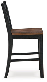 Top view of solid pine seat with rustic brown finish