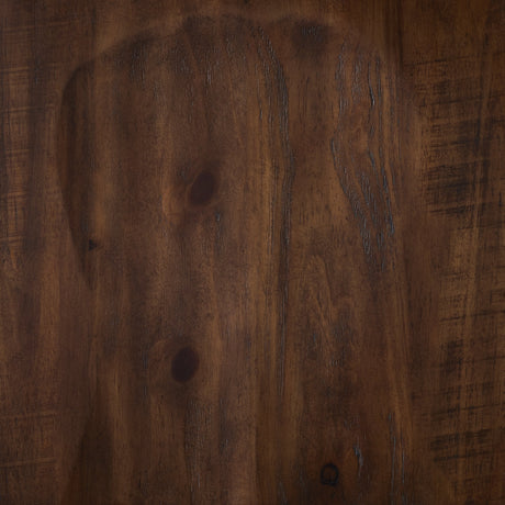 Close-up of two-tone finish on table top and base